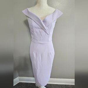 Elegant Lavender Off-Shoulder Dress
